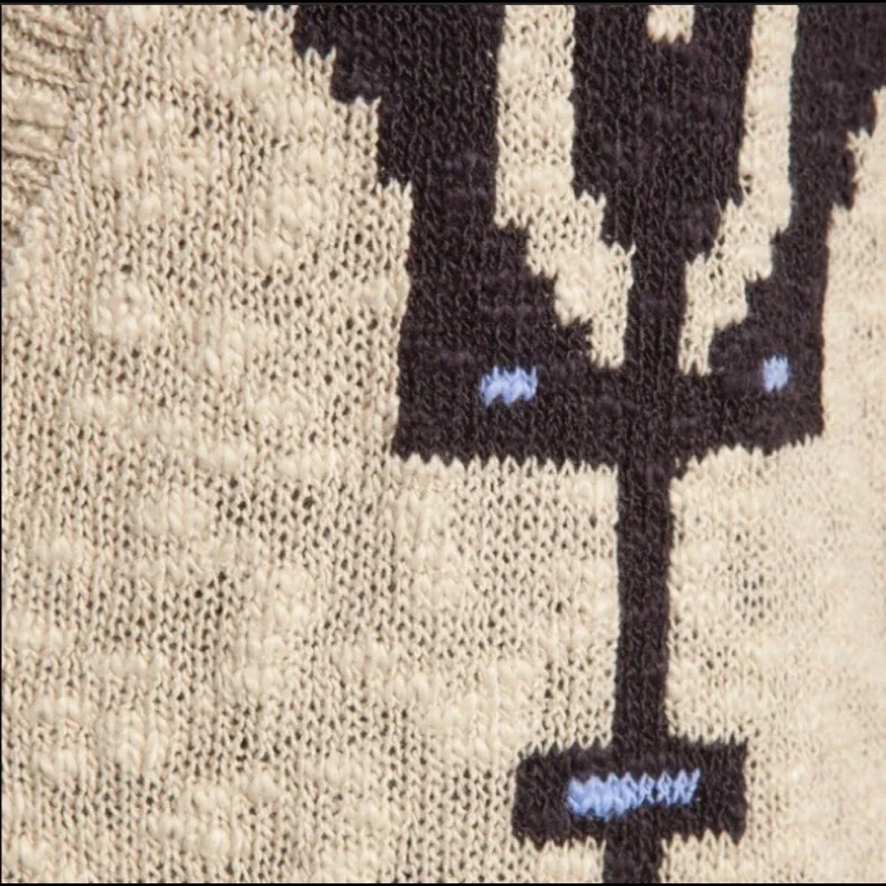 Sanctuary Ranch Aztec Oatmeal woven v-neck button down cardigan M - Picture 11 of 12